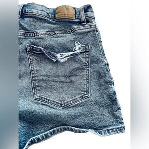 American Eagle  Jean Shorts 3” Women’s Size 4 Blue Distressed Mid Rise Denim